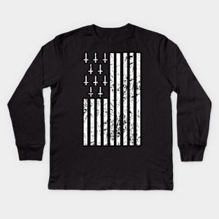 Satanic American Flag Kids Long Sleeve T-Shirt